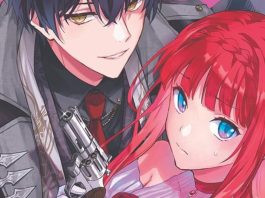 TOKYOPOP introduces new mafia isekai romantasy REINCARNATED IN A MAFIA DATING SIM Reincarnated in a dating sim cover feature image with a black-haired ML and a red-haired FL