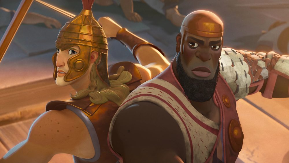 Achilles (Adam Gold) and Memnon/B'Kai (Larry Herron) in Eyes of Wakanda episode 2, "Legends and Lies"