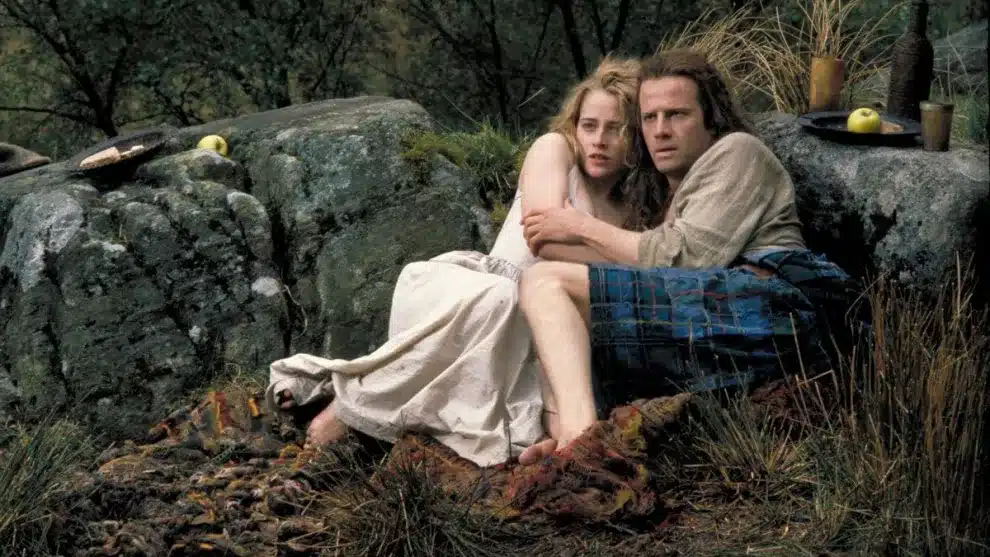 Roxanne Hart and Christopher Lambert in HIGHLANDER
