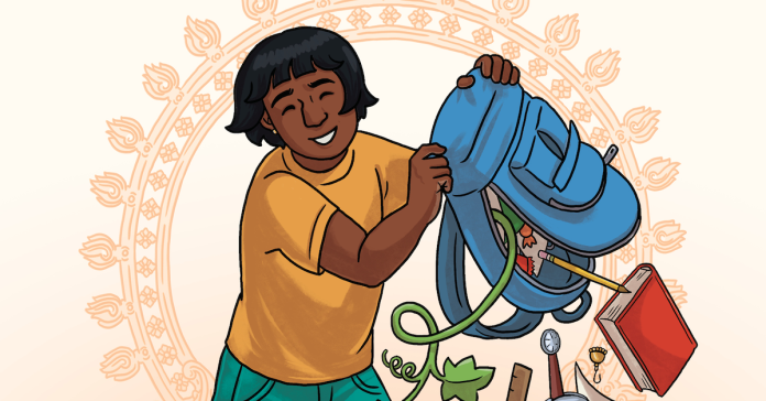 Opting Out cover Cover of Opting Out, featuring Saachi dumping out a backpack.