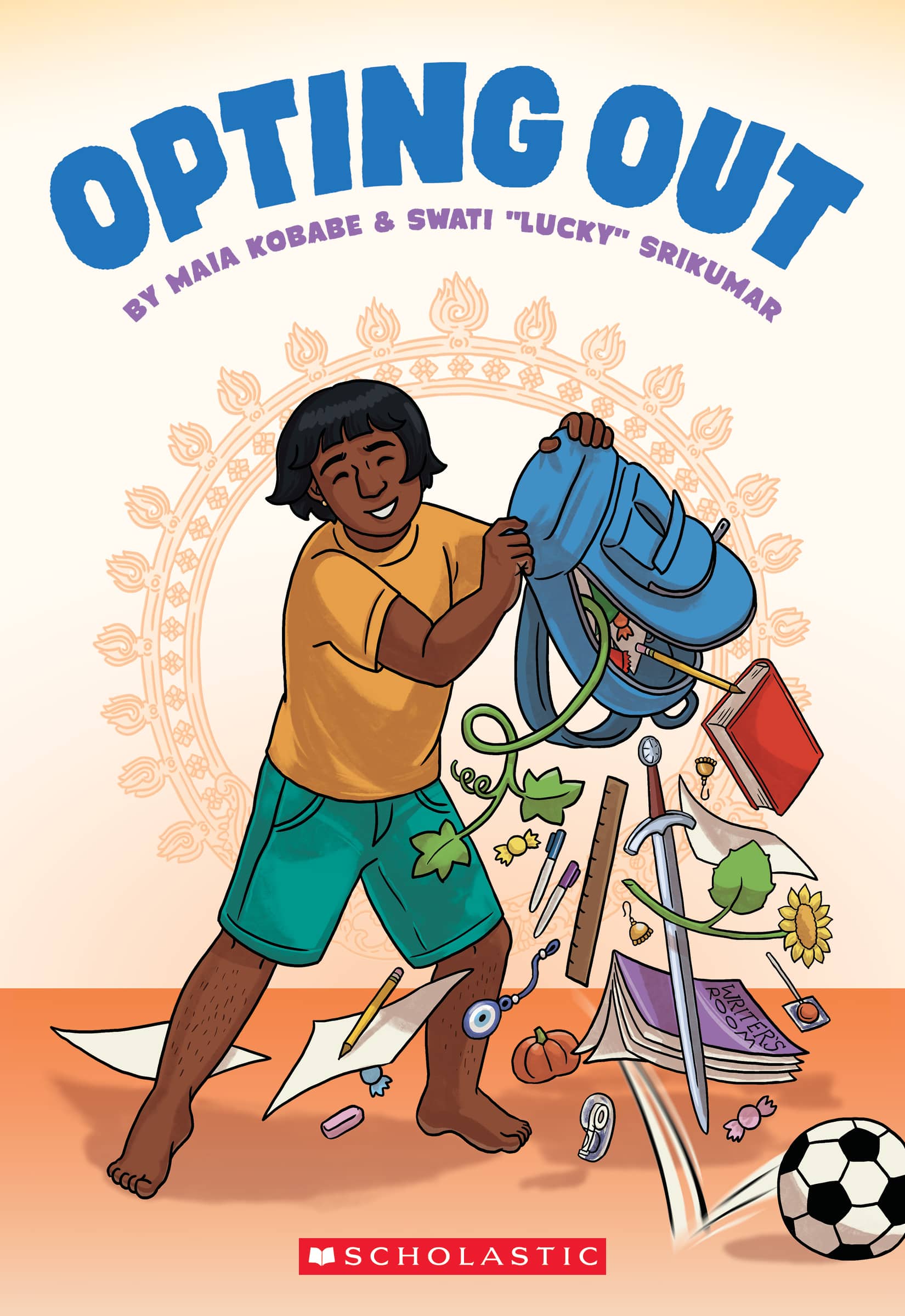 Cover of Opting Out, featuring Saachi dumping out a backpack.