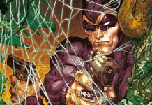 Interview: Editor Sarah Brunstad, writer Ray Fawkes and Berit Ginsberg from King Features on THE PHANTOM The Phantom holding a gun.