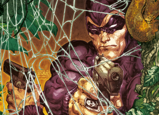 Interview: Editor Sarah Brunstad, writer Ray Fawkes and Berit Ginsberg from King Features on THE PHANTOM The Phantom holding a gun.