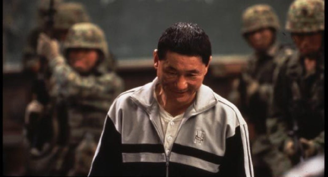 Battle Royal scene with actor Beat Takeshi