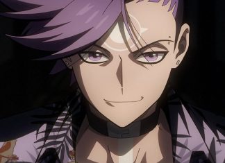 ANIME REVIEW: TO BE HERO X’s Dragon Boy arc is quite Nice dragon boy feature image. a smug-looking man with purple hair and a white marking on his forehead.