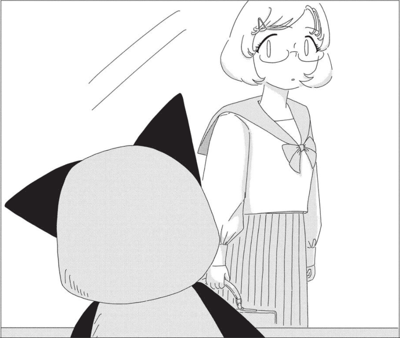 an image from is my love strange? a young girl wearing a school uniform looks at a stuffed animal sitting in the window.