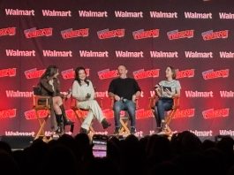 NYCC `25: A fun reunion shows the passion for Agents of S.H.I.E.L.D. still lives Agents of S.H.I.E.L.D. reunion panel at NYCC 2025 featuring Chloe Bennet, Ming-Na Wen, Clark Gregg, and moderator Ashley V. Robinson onstage at the Javits Center.