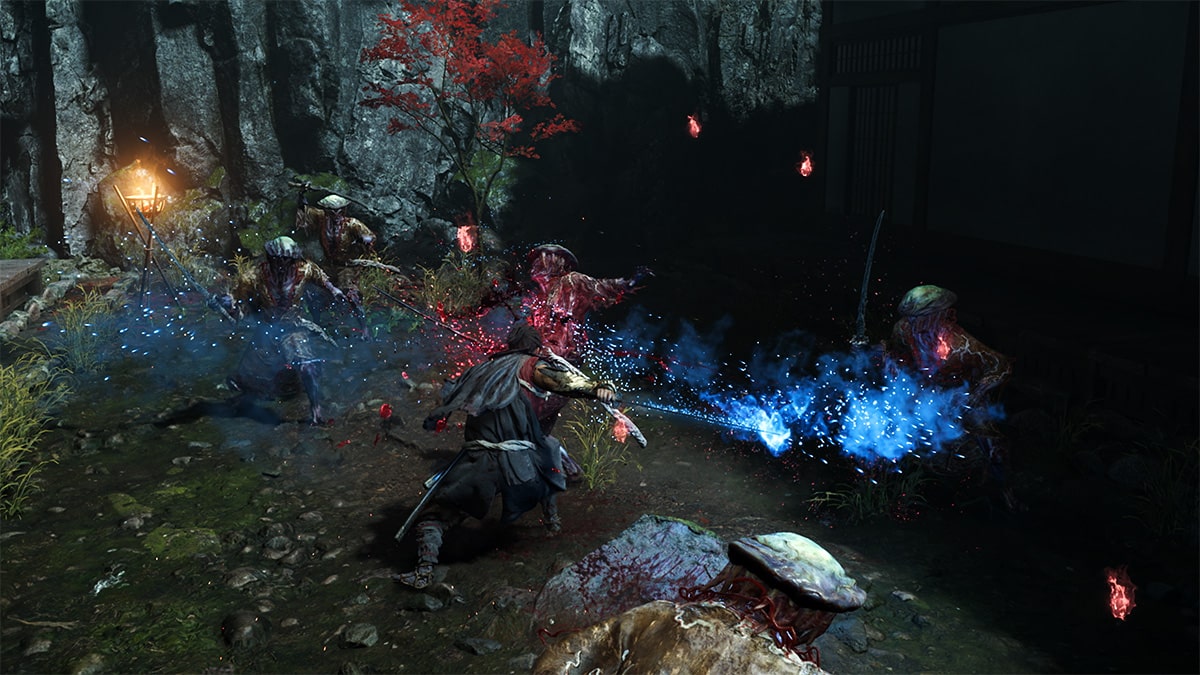 Musashi facing off against Genma demons.