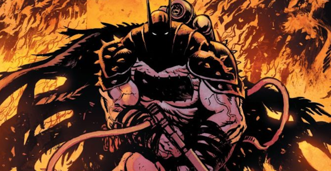 Batman in front of fire