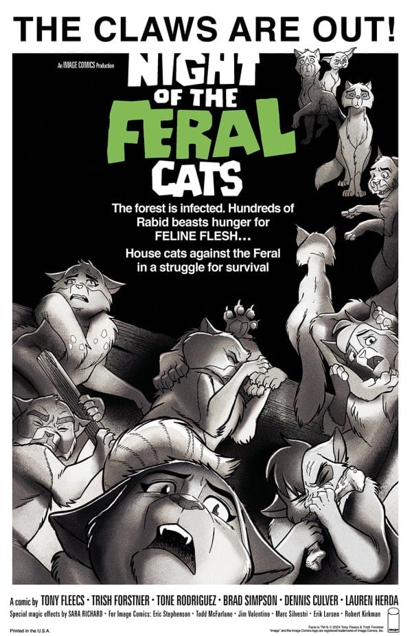 Feral #1 Cover G 1:100 Trish Forstner & Tony Fleecs Night of the Living Dead Homage Variant