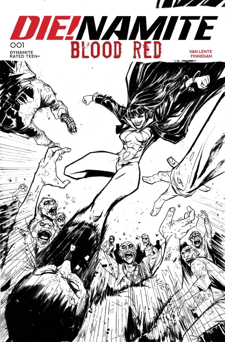 Die!Namite: Blood Red #1 Cover R David Cousens Black & White Variant
