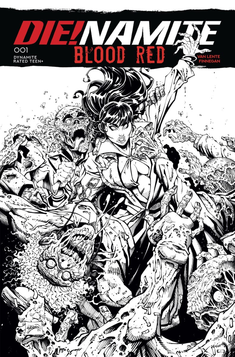 Die!Namite: Blood Red #1 Cover S Will Robson Black & White Variant