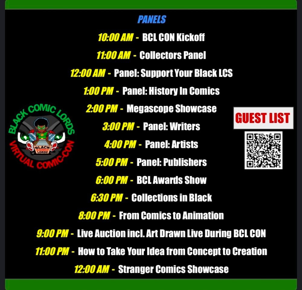 BCL: Virtual Comic-Con Schedule