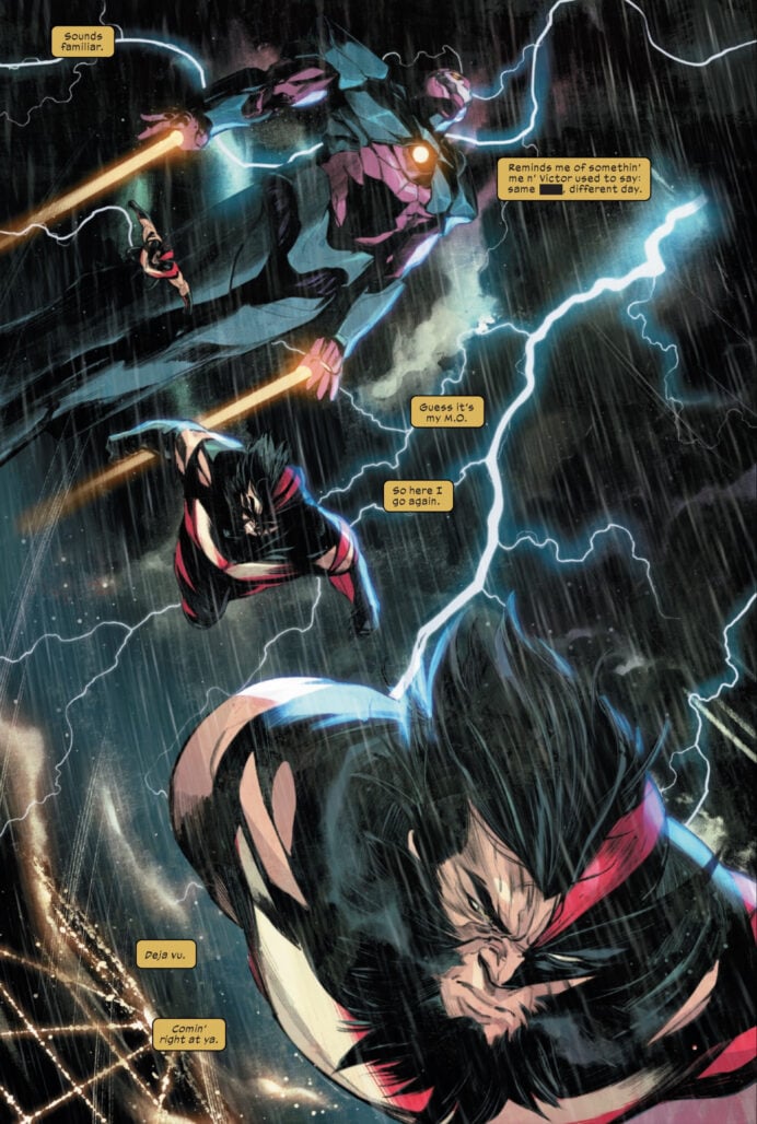 Page from Ultimate Wolverine 12 by Chris Condon, Alessandro Cappuccio, Bryan Valenza, and Cory Petit