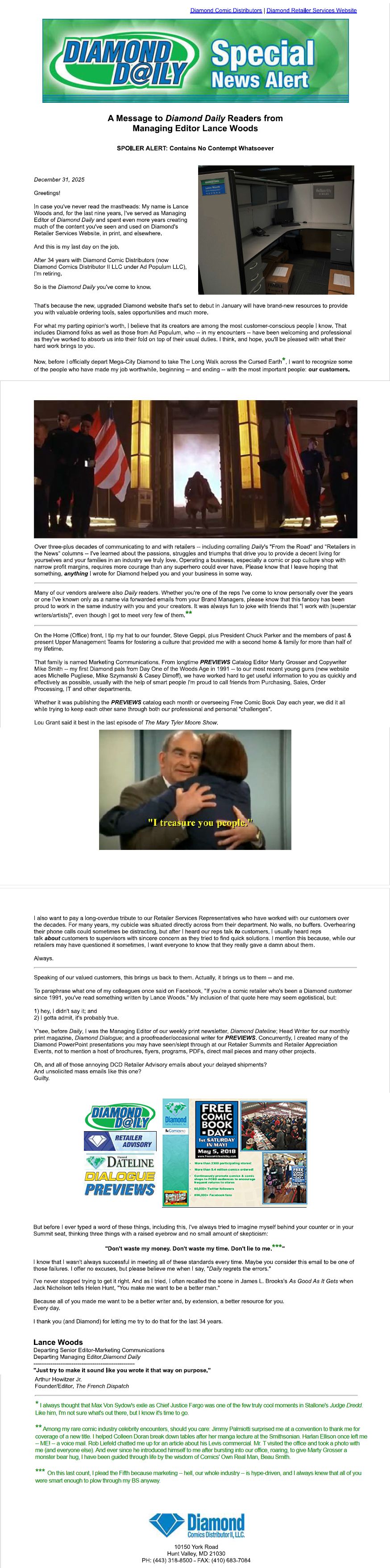 diamond final newsletter