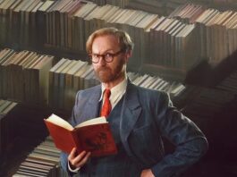 Bookish airs on PBS starting Sunday Mark Gatiss as Gabriel Book in Bookish promo image