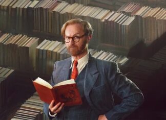 Bookish airs on PBS starting Sunday Mark Gatiss as Gabriel Book in Bookish promo image