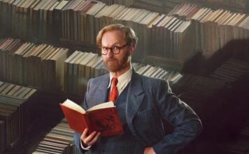 Bookish airs on PBS starting Sunday Mark Gatiss as Gabriel Book in Bookish promo image