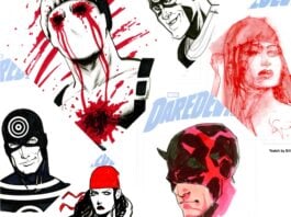 Original hand-drawn sketch covers in Daredevil #1 True Believers Blind Bags