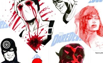 Original hand-drawn sketch covers in Daredevil #1 True Believers Blind Bags