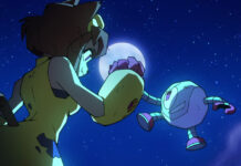 GLITCH PRODUCTIONS and animator RUBBEROSS announce GAMEOVERSE series Gameoverse banner featuring Kit on the right and Kaboodle on the right, shaking hands against a moonlit backdrop.