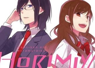 Beat’s Bizarre Adventure: HORIMIYA says, ‘It’s egg time!’ Horimiya featured image. A boy and a girl stand together. The boy is wearing glasses, a red tie and has longish black hair. the girl has long brown hair and is wearing a red bow.