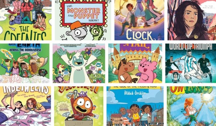 Collage_kids_winter2026 Anticipated kids graphic novels for winter 2026