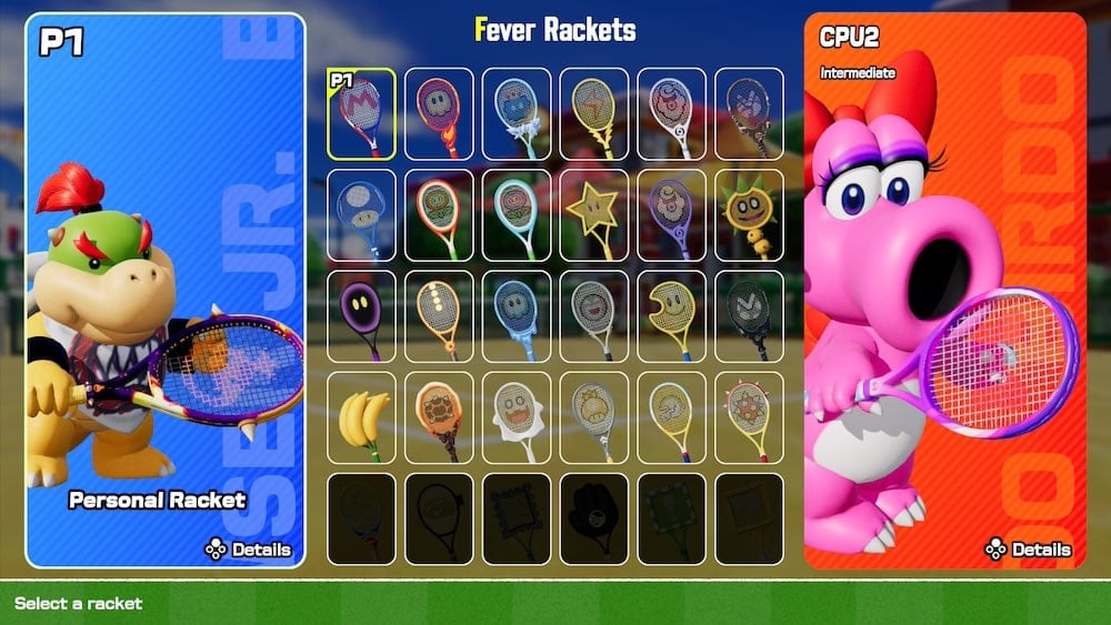 Rackets in Mario Tennis Fever