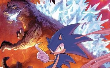 The blue blur clashes with the kaiju king in SONIC x GODZILLA miniseries