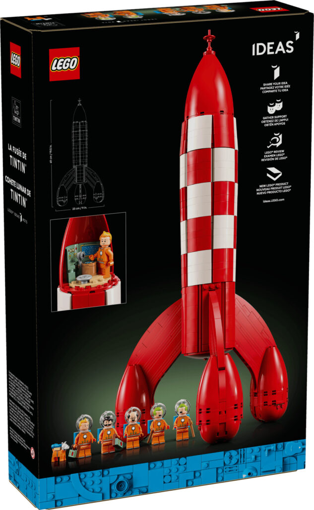 LEGO Ideas Tintin Moon Rocket back packaging