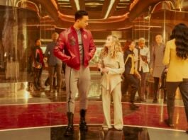 The Beat’s STAR TREK: STARFLEET ACADEMY season 1 spoiler roundtable Ake and Caleb in the Star Trek: Starfleet Academy atrium.