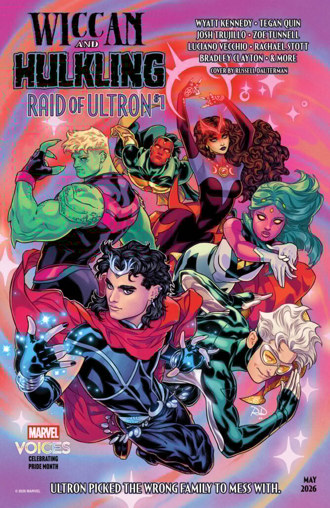 Wiccan & Hulkling: Raid of Ultron cover by Russell Dauterman