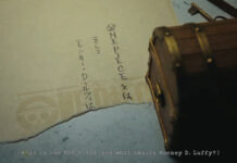 Eiichiro Oda sinks the answer to the ONE PIECE into the sea—but fans know where it is Close up of the treasure chest containing the awnser of what is the One Piece with one half of the answer on display, written on a sheet of paper beneath the chest.