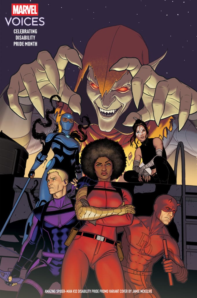 Amazing Spider-Man #32 Disability Pride Month cover by Jamie McKelvie