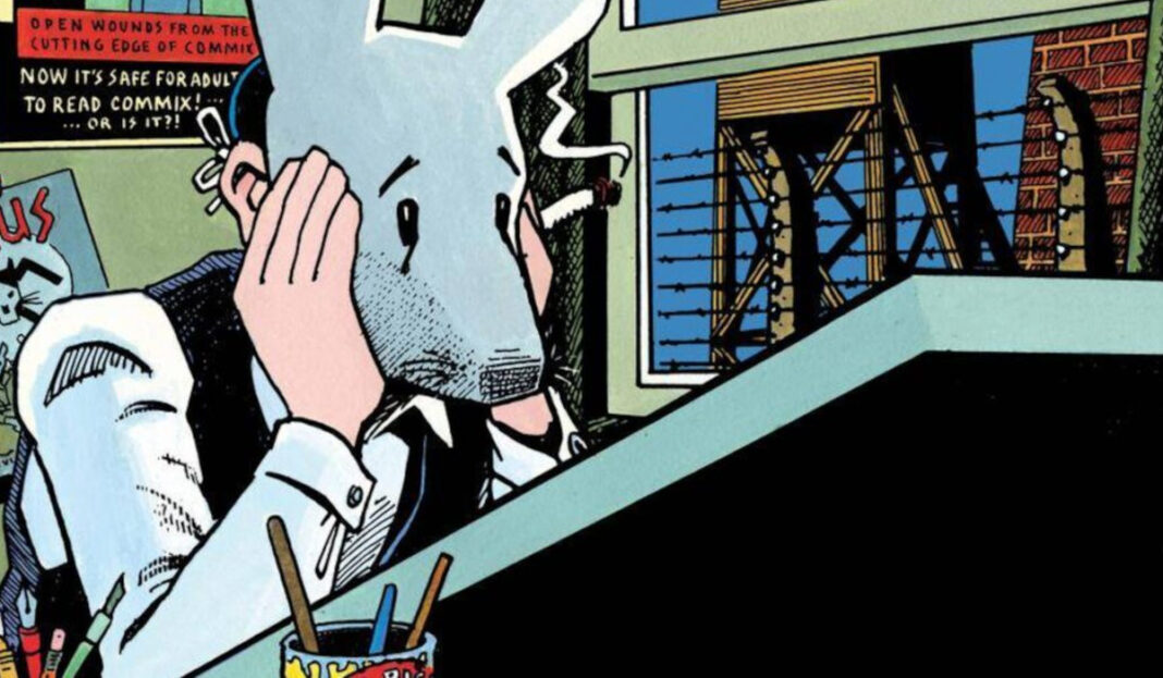 Art Spiegelman self portrait with Maus mask featured