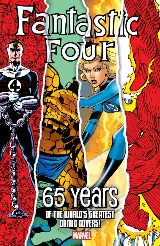 Fantastic Four: 65 Years of the World's Greatest Comic Covers! cover art, by John Byrne, Jack Kirby, Mike Wieringo, and Walter Simonson