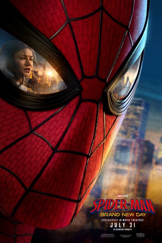 Spider-Man: Brand New Day teaser poster featuring Zendaya as MJ