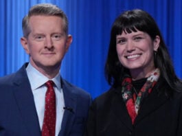 Watch: Tini Howard competes on JEOPARDY! Tini Howard (right) with Jeopardy! host Ken Jennings