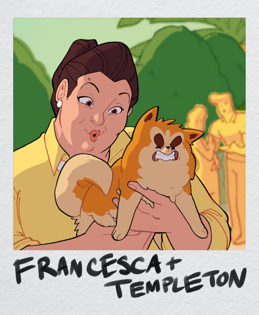 Worst Man characters - Francesca Lovely and Templeton Dandelion Meriweather Lovely