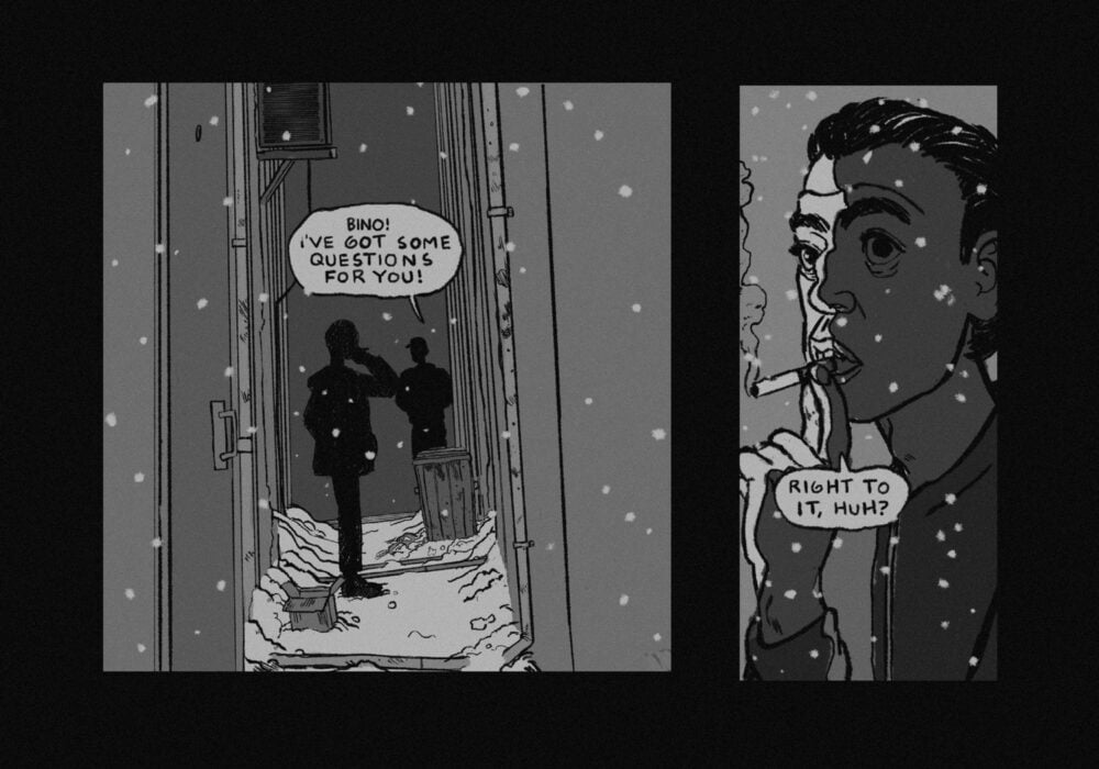 A dramatically lit alley