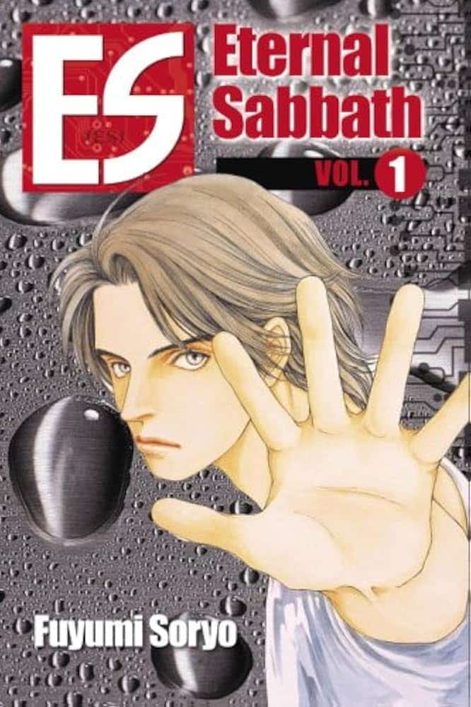 eternal sabbath cover. a man blocks the viewer's sight with his hand.