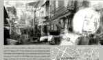 Beat’s Bizarre Adventure: A surprising INVITATION FROM A CRAB A person wearing a backpack walks through a street of apartments. Beneath reads a paragraph of text: I've been invited by a crab before.