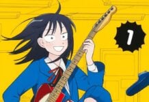 Beat’s Bizarre Adventure: GIRL MEETS ROCK! knows how to rock Girl meets Rock! Japanese cover. A girl wearing a high school uniform plays a red guitar as she kicks a shoe into the air.