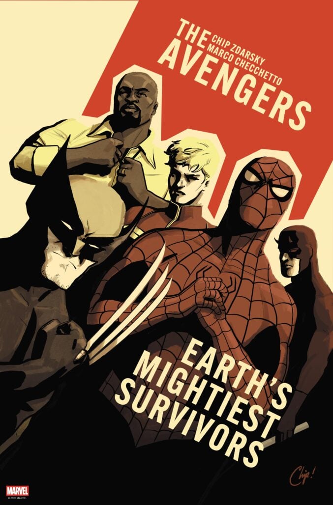 Avengers #1 (2026) cover art by Chip Zdarsky