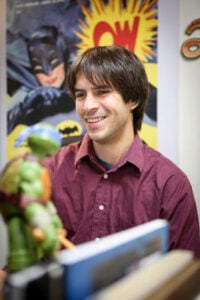 Andrew Farago's portrait on his WordPress site, originally taken in 2016 by Amy Osborne