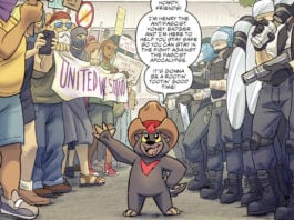 Exclusive: Meet CIVIL DISOBEDIENCE’s Henry the Antifascist Honey Badger