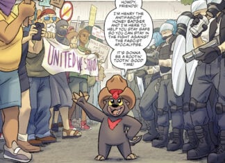 Exclusive: Meet CIVIL DISOBEDIENCE’s Henry the Antifascist Honey Badger