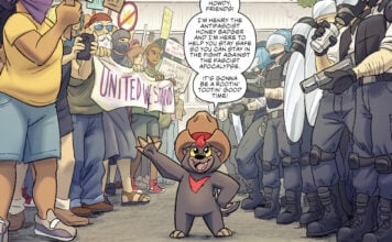 Exclusive: Meet CIVIL DISOBEDIENCE’s Henry the Antifascist Honey Badger