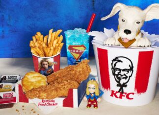 KFC Supergirl fast food collab includes limited edition Krypto Collectible Bucket KFC Supergirl