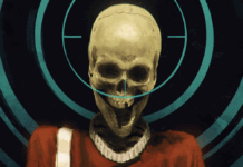 Ensign’s Log: STAR TREK: REDSHIRTS: GHOST OF THE 21st CENTURY advance review Star Trek: Redshirts: Ghost of the 21st Century cover featuring a skeleton in crosshairs wearing a TOS movie-era Starfleet uniform.